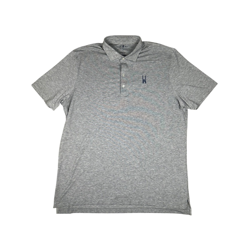 johnnie-O Top Shelf Men XL Heather Gray Tencel Blend UPF 50 Polo Shirt Short Slv